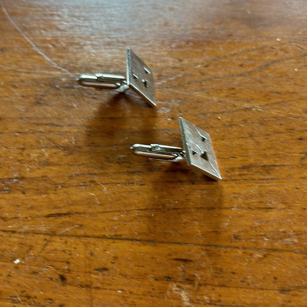 Vintage Swank Marked Rectangular Mid-Century Silv… - image 4